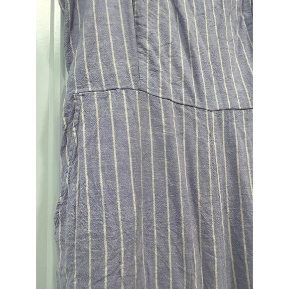Old Navy Stripe Cami Jumpsuit Womens L Cropped Sleeveless Linen Blend - Picture 3 of 9